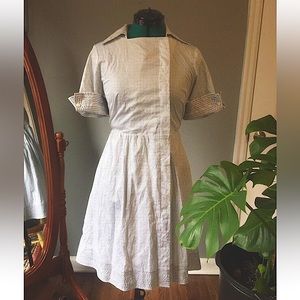 Club Monaco Asymmetrical Button Down Collared Fit & Flare Shirtdress sz 12 XL